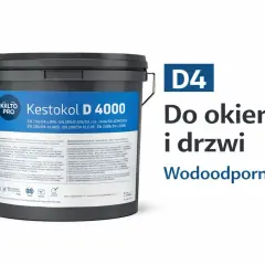 Wiadro z klejem do drewna na zewnątrz Kestokol D 4000, klasa D4, wodoodporny, idealny do okien i drzwi.