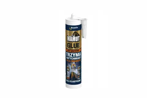 Bostik Mamut Glue - klej do paneli ściennych o natychmiastowej sile mamuta. Elastyczny, HD Polymer Technology.