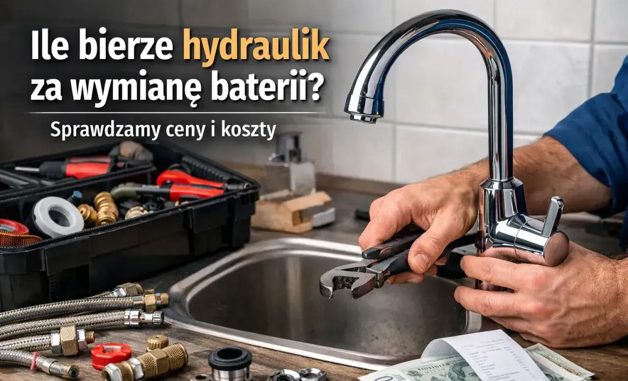 Hydraulik wymieniający kran w umywalce. Sprawdzamy, ile kosztuje wymiana baterii i jakie są koszty.
